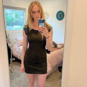 BeBop sparkly gold business casual dress